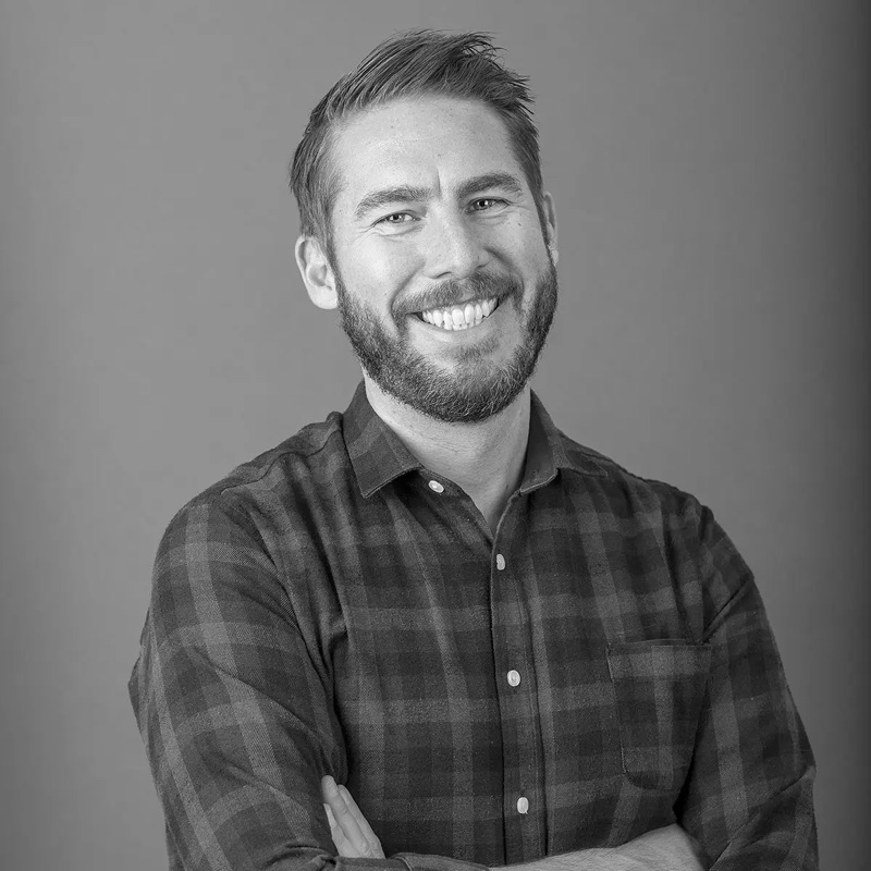 Black and white portrait of Eric Helgesen